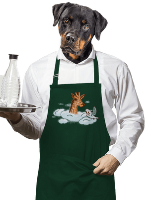 Zsiráf a felhőkben kötény Bottle Green