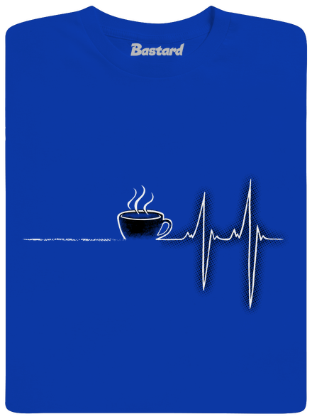 Coffee help férfi hosszú ujjú póló Royal Blue
