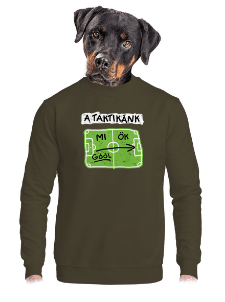 A futballtaktikánk unisex crewneck Urban Khaki