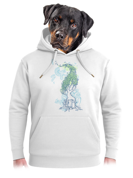 Nature vs. Technology unisex prémium pulóver Snowwhite