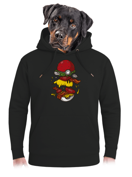 Pokémon burger unisex prémium pulóver Dark Black