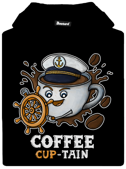Coffee Cup-tain gyerek kenguruzsebes pulóver Black