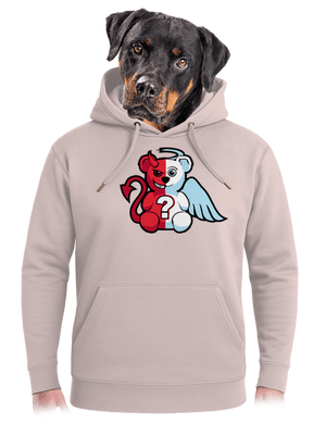 Angyal vagy ördög unisex prémium pulóver Rose Chalk