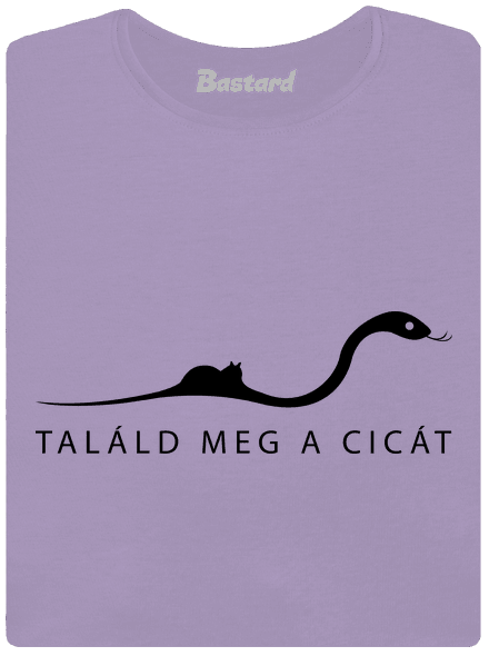 Találd meg a cicát női póló elasztikus alsó szegéllyel Lavender