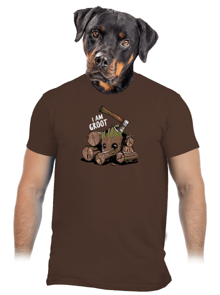 I Am Groot férfi póló Brown