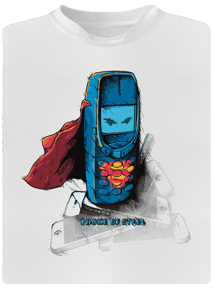 Mobiltelefon acélból gyerek sport póló White