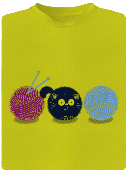 Macska gyerek sport póló Neon Yellow