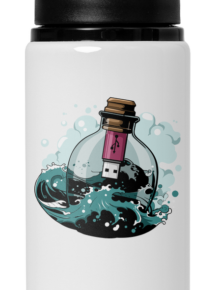 USB üzenet egy üvegben kulacs White