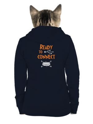 USB csatlakozás cipzáras női pulóver Navy Mal