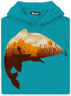 Halfogás gyerek kenguruzsebes pulóver Hawaiian Blue