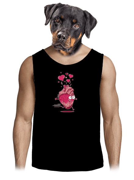 Szerelmes szívek férfi trikó Black