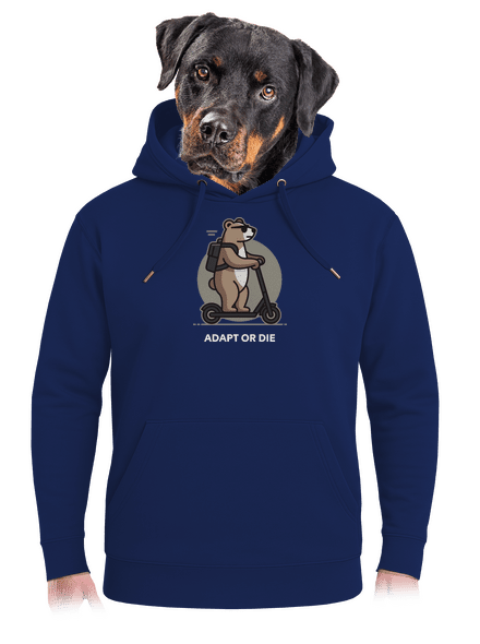 Adapt or die unisex prémium pulóver Navy