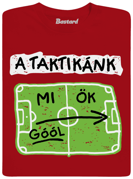 A futballtaktikánk férfi hosszú ujjú póló Red