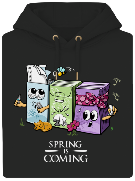 Spring is coming unisex prémium pulóver Dark Black