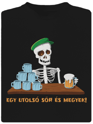 Egy utolsó sör és megyek férfi sportpóló Black
