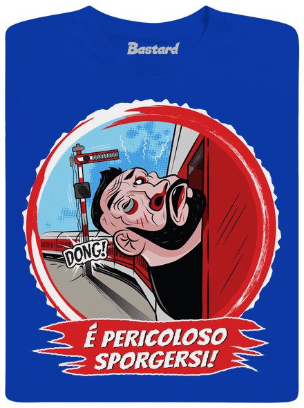 É pericoloso sporgersi férfi póló Royal Blue