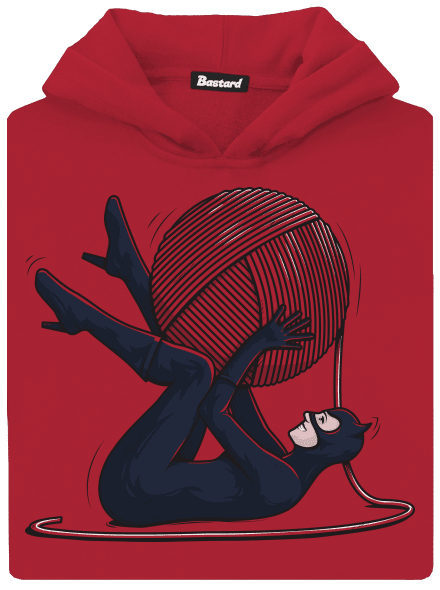 Catwoman gyerek kenguruzsebes pulóver Fire Red