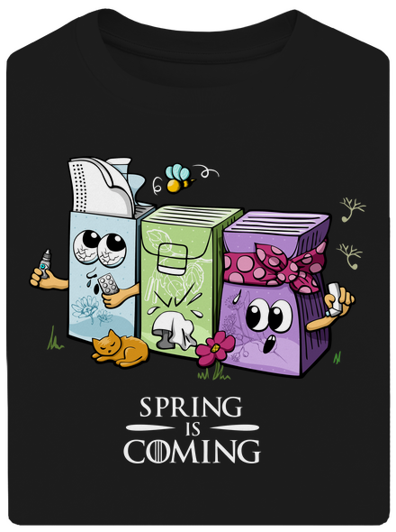 Spring is coming unisex túlméretezett póló Black