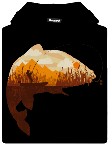 Halfogás gyerek kenguruzsebes pulóver Black