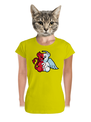 Angyal vagy ördög prémium női póló Lemon