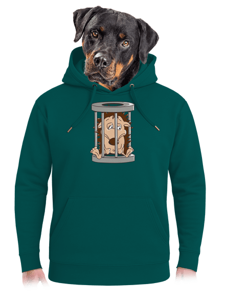 Sün a ketrecben unisex prémium pulóver Emerald Green