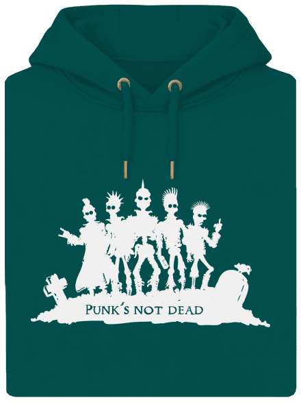 Punks not dead! unisex prémium pulóver Emerald Green