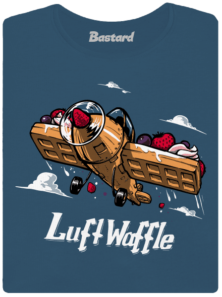 Luftwaffle prémium női póló Petrol Blue
