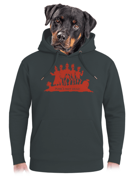 Punks not dead! unisex prémium pulóver Charcoal