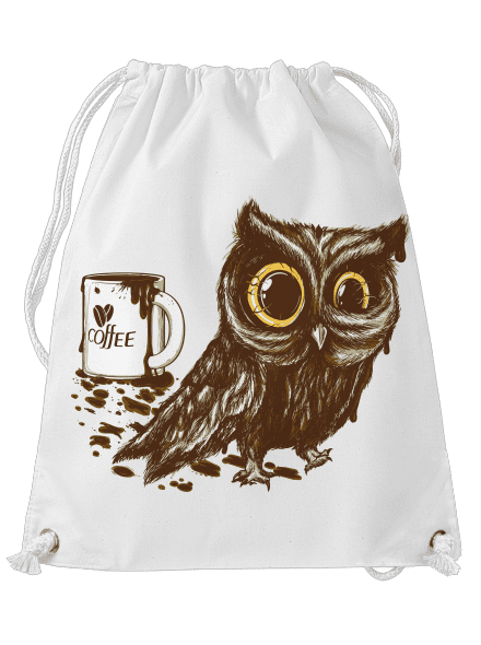 Koffeinfüggő bagoly hátizsák White