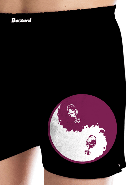 Yin Yang bor férfi alsó nadrág Black