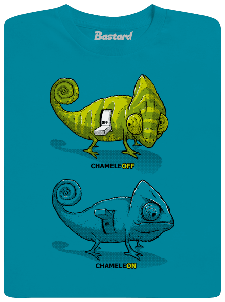 ChameleON ChameleOFF férfi póló Diva Blue