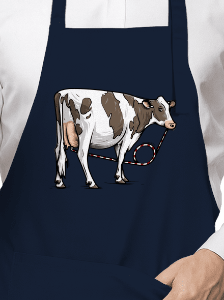 Cow drink kötény Navy