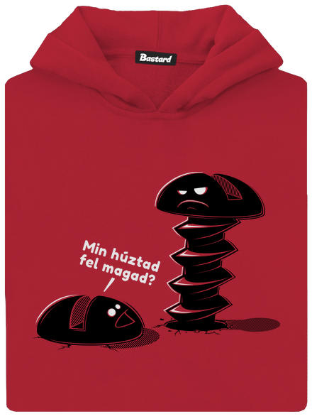 Felhúzva gyerek kenguruzsebes pulóver Fire Red