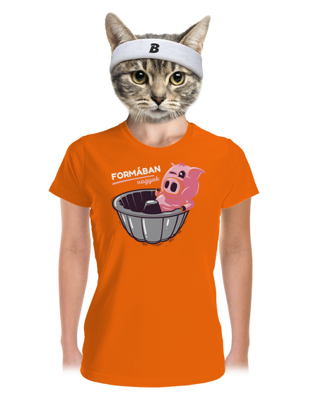 Formában női sportpóló Neon Orange