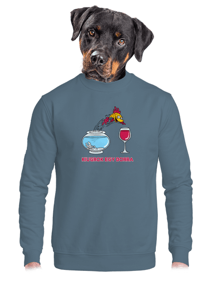 Kiugrok egy borra unisex crewneck Nordic Blue