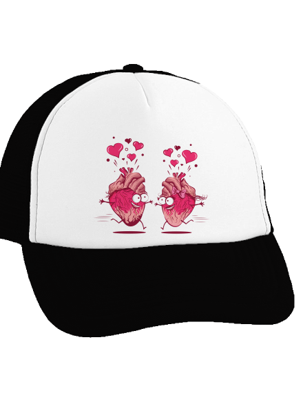 Szerelmes szívek teherautós sapka Black cap