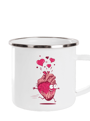 Szerelmes szívek pléhbögre White
