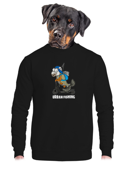 Urban fishing unisex crewneck Black