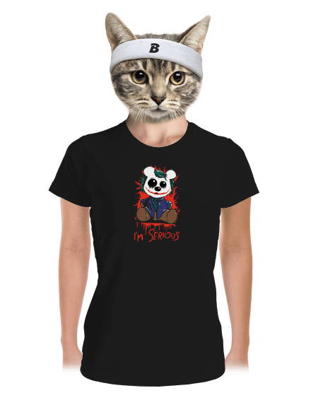 Serious női sportpóló Black