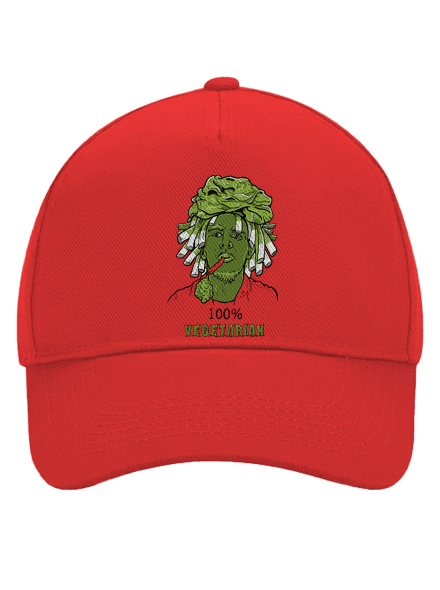 100% vegetáriánus baseballsapka Classic Red