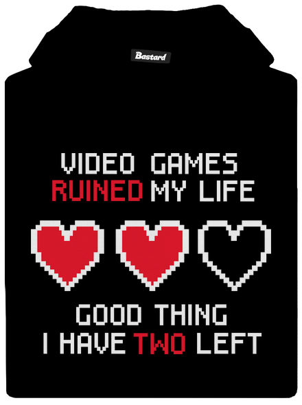 Video games gyerek kenguruzsebes pulóver Black