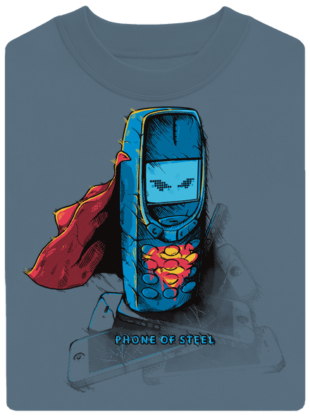 Mobiltelefon acélból unisex crewneck Nordic Blue