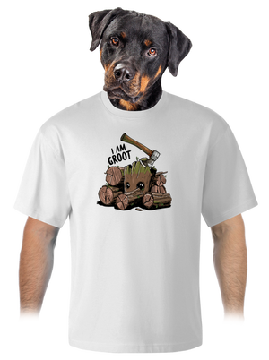 I Am Groot unisex túlméretezett póló White