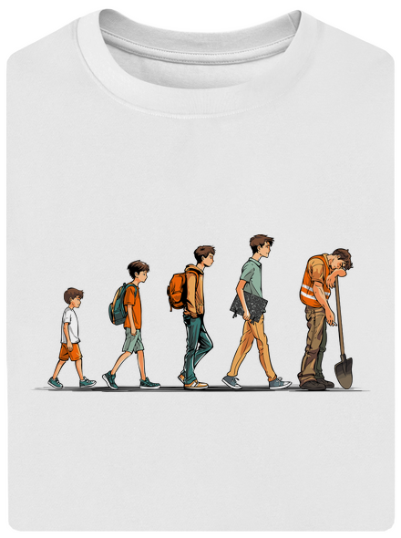 A tanuló evolúciója unisex túlméretezett póló White