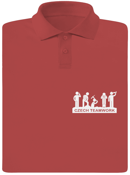Czech Teamwork férfi pólóingek Burgundy