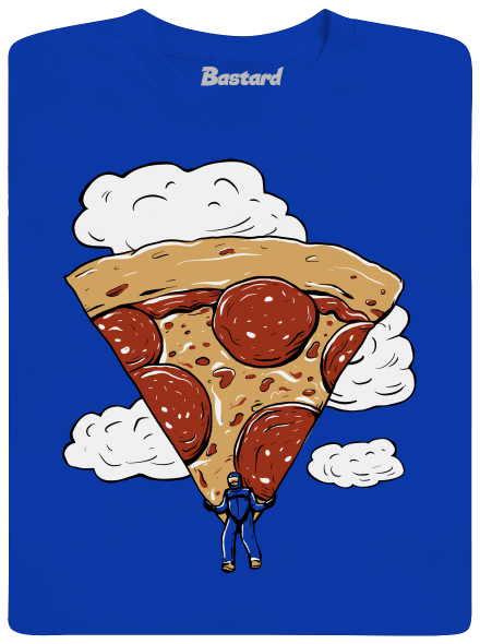 Pizza ejtőernyős férfi hosszú ujjú póló Royal Blue