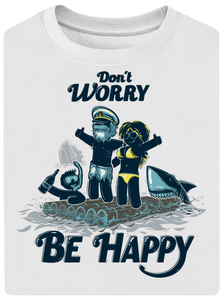 Don't worry unisex túlméretezett póló White