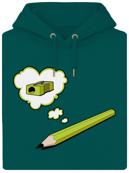 Ceruza és hegyező unisex prémium pulóver Emerald Green