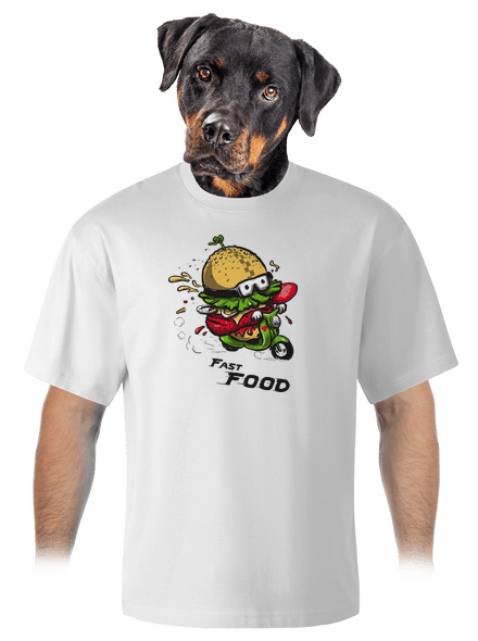 Fast Food unisex túlméretezett póló White