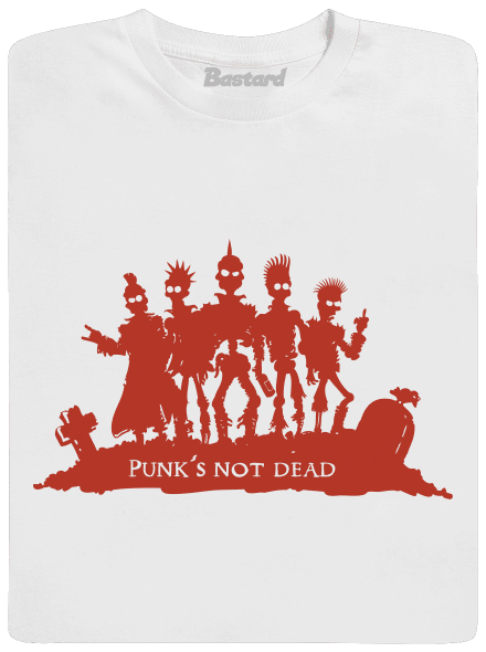 Punks not dead! férfi hosszú ujjú póló White